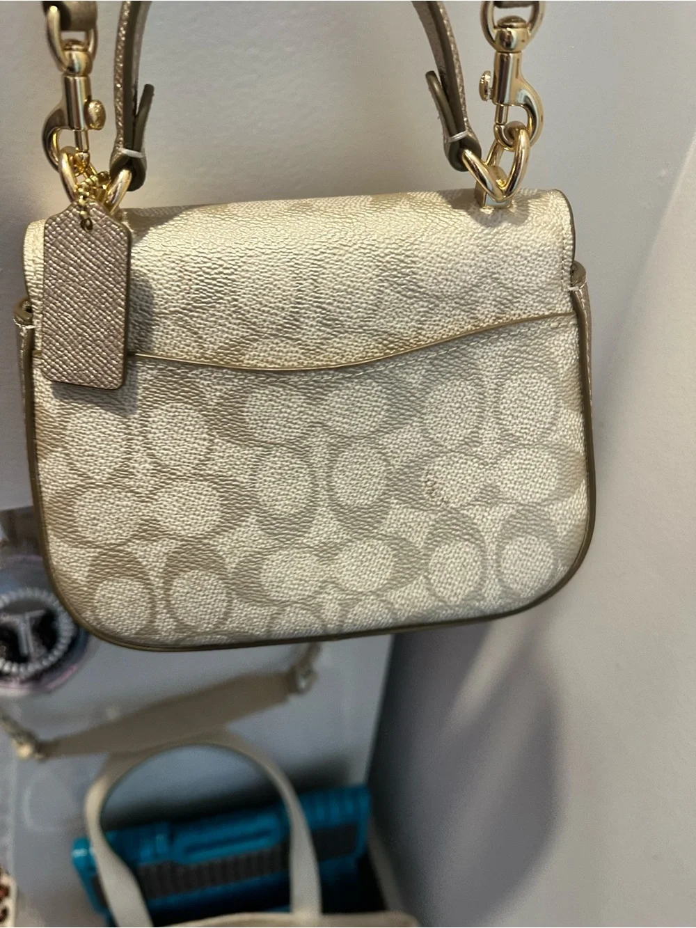 Coach Metallic Gold Signature Crossbody with Top Handle